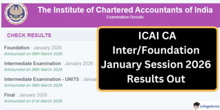 ICAI CA Inter & Foundation January Session 2026 Results Out; Check Now @icai.nic.in